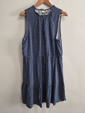 GAP Blue Daisy Sundress Ruffle Neck Size XL Tall